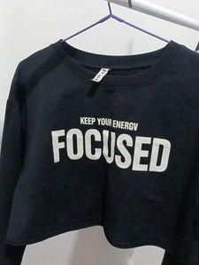 Black Hoodie Crop Top