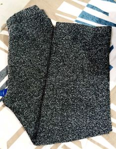 Greyish black white dots High waist Trousers Pant