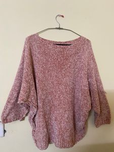 Oversized Pink Chenille Sweater