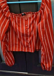 Striped Button-Down Top XL Size