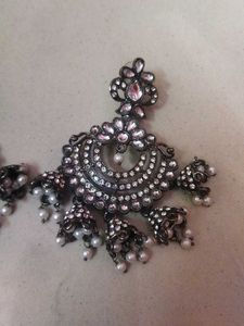 Elegant Silver Jhumka Earrings