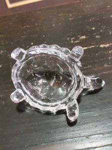 Crystal Glass Turtle With Tray For Vastu