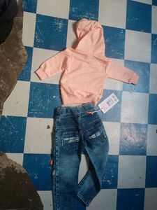 Baby Boys Hoodie + Jeans Set | New Condition | Tre