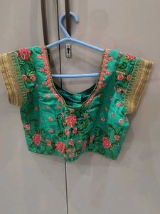 Embroidered Green Blouse