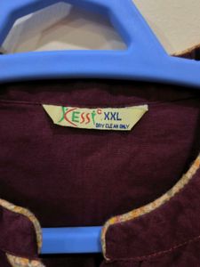Burgundy Festive Kurti.