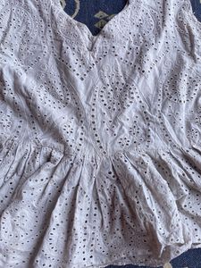 Eyelet Peplum Tank Top