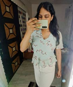 Floral Ruffle Top