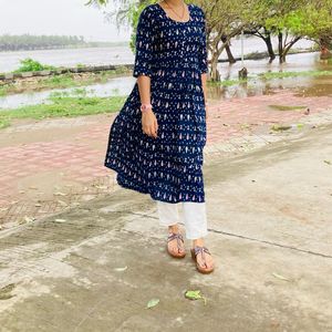 Elegant Blue Printed Kurta