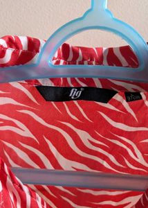 Red Animal Print Top