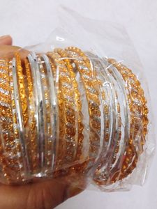 Silver Golden glitter Metal Bangles