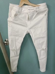 White Ripped Skinny Jeans For Women
