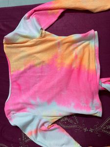 tie-dye effect crop top