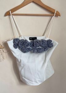 GORGEOUS ZARA ROSE EMBELLISHED TOP🩶🪩