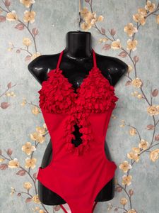 Red Floral Swimsuit