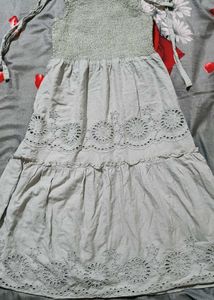 Cute Tieup Dress Schiffli✨