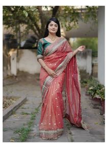 Bridal Pink Embroidered Saree