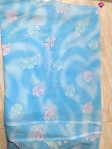 Floral Blue Saree