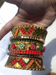 Multicolour Colorful Indian Bangles Set