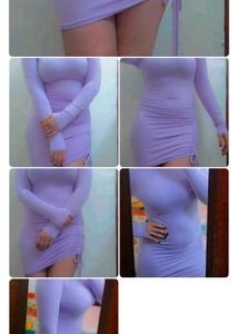 Lavender Ruched Mini Dress
