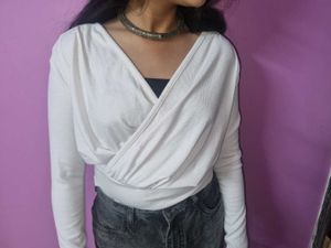 white wrap top