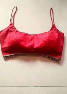 Spaghetti Padded Red Dropping Lace Blouse