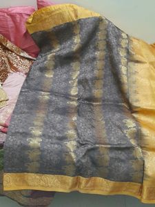 Grey Silk Saree
