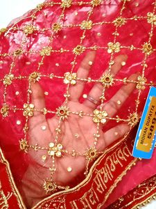 Red Embroidered Dupatta