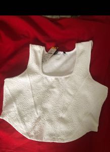 White Corset Tank Top