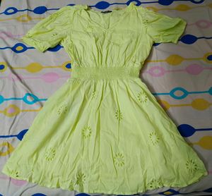 Dress From Zudio - Parrot Green Color
