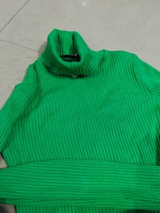 Green Turtleneck Top
