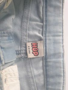 Denim Shorts with Sequin Patches