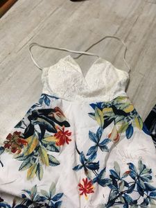 Floral Dress with Lace Top