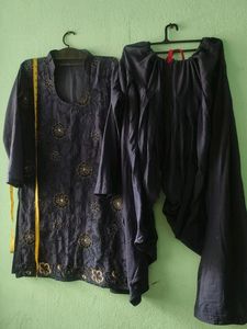 Used Patyala Suit Navy Blue