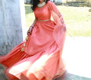 Engagement Coral Lehenga 💞💞