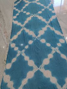 Blue &amp; White Tie-Dye Dupatta