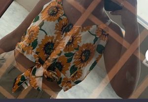 Mk fashion New Beautiful Sunflower Print Cam-mi Dr