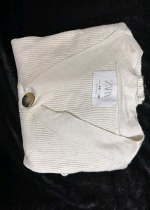zara white Knit Cardigan
