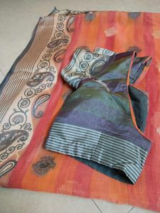 Elegant Orange Blend Saree