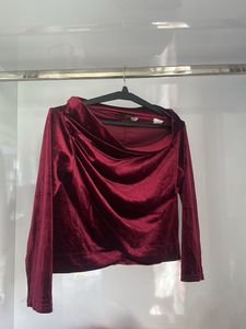 Burgundy Velvet Top