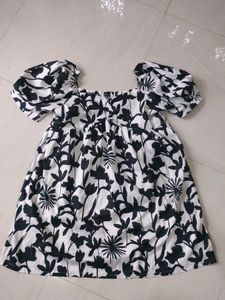 Floral Print Puff Sleeve Mini Dress