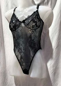 23211. Black Lace Bodysuit