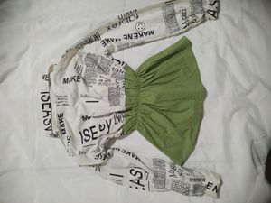 Newspaper Print Y2K Crop Top With FREE GIFT