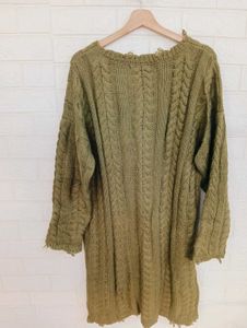 Olive Green Knit Sweater Top