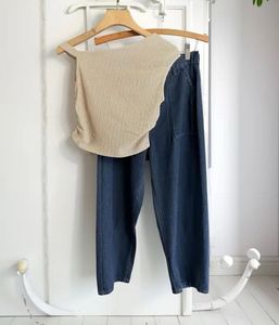 Beige One Shoulder Top