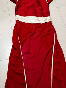 Elegant Red &amp; White Dress