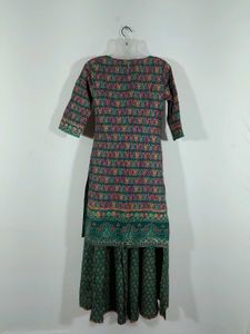 Green Printed Kurta Set For Women&#39;s