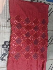 Red Embroidered Dress Material