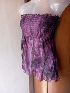 Purple Strapless Top
