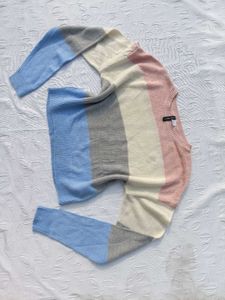 H&amp;m Pastel Colorblock Knit Sweater
