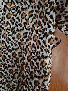 Animal Print Shrug Cum Robe